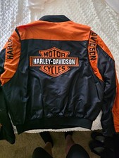 Harley-Davidson Genuine MotorClothes Black/Orange Jacket Size XL picture