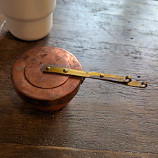 Vintage Copper & Brass Catering Chafing Dish Alcohol Fuel Burner Candle Holder picture