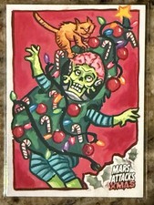 Topps 2026 Mars Attacks Christmas SKETCH Kimber Grobman 1/1 🔥🔥👽🛸👽🎄🎄 picture