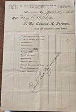 ​Antique 1909 Alexandria VA Medical Billhead Receipt Dr Edward Gorman 321 Duke S picture