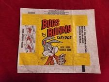 🐰SCARCE 1971 Topps Bugs Bunny Tattoos Wax Wrapper🔥 Food Approved Colors picture