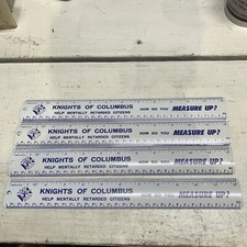 Vintage Knights Columbus Mentally Retarded Citizens  Advertising Ruler Lot Of 4 picture