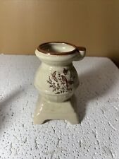 Vintage Glazed Ceramic Pot Belly Stove Vase With butterflies￼ picture