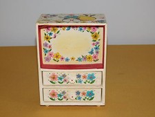 VINTAGE TOY LITTLE GIRL FLOWERS SUNRISE SUNSET MUSICAL JEWELRY BOX picture