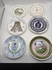 Wedgwood Bone China Potteries Marathon Commemorative Plates Lot of 6 picture