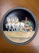 VINTAGE HAND MADE IN GREECE CERAMIC WALL PLATE LARGE 13