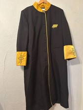 Regal Robes Womens Plus Sz 22W Cassock Black Clergy Robe Vestment Satin Trim picture