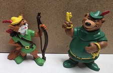 Vtg 1982 Disney Robin Hood & Little John Bully Figures PVC Rubber W. Germany Lot picture