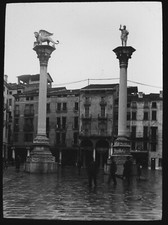 VINTAGE Magic Lantern Slide VINCENZA PIAZZA DEI SIGNORI C1930 PHOTO ITALY picture
