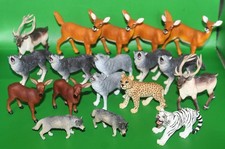 21ct Large Lot Safari LTD Schleich Hard Plastic Resin Animals Elk Coyote Wolf picture