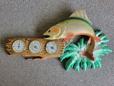 MCM 1977 Burwood Fish Weather Station wall hanging thermometer hygrometer picture