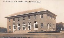 RPPC Woodward OK Oklahoma County Court House Post Office Photo Postcard B64 picture