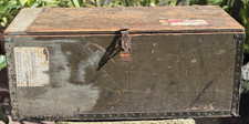 VINTAGE 1943 MILITARY FOOT LOCKER WOOD TRUNK SHWAYDER BROS INC. LOCAL PICK UP picture