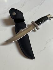 BUCK USA 119 Black Handle Fixed Blade Hunting Knife w/Sheath picture