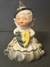 Napco Napcoware Ceramic Figurine Bell S1307J October Witch Angel, Halloween 1956 picture