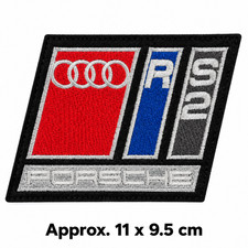 Audi RS2 Avant Porsche Logo Embroidered Sew On Felt Patch Badge 11x9.5cm picture