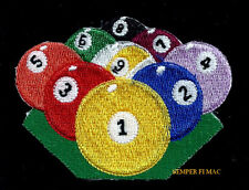 BILLIARD BALLS RACK LUCKY EIGHT 8TH BALL HAT PATCH POOL SPORT PIN UP GIFT QUILT picture
