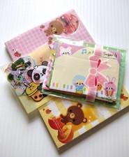 Kawaii Stationery 100 Mixed Memo Sheets Grab Bag + Free 20 Sticker Flakes picture