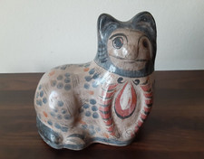 Vintage Tonala Mexican Cat Vintage Folk Art Clay Pottery Unsigned 6