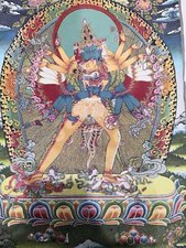 Tibet Tibetan Cloth Silk Buddhism Kalachakra Buddha Tangka Thangka Mural 36