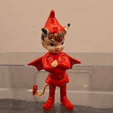 Vintage 1950 Ceramic Devil Satan Pixi Figurine Mid Century Decor Rare 6