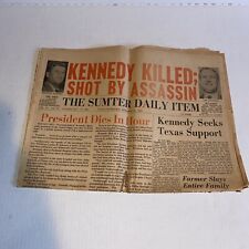 Vtg JFK President John F. Kennedy ASSASSINATION Headline 1963 Carolina Newspaper picture