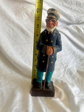 Rare Vintage Hannah Wood Captian Carving Figurine Trygg Vermont picture
