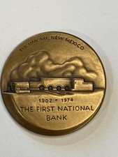 1974 First National Bank Tucumcari NM Bronze Medal Medallic Art Co 1.25