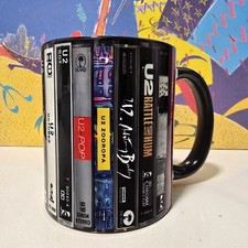 U2 Coffee Mug 11oz cassette stack albums picture