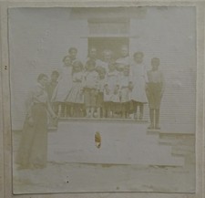 circa 1880s photograph MANCHESTER CT. School children with teacher Cona Chapman picture