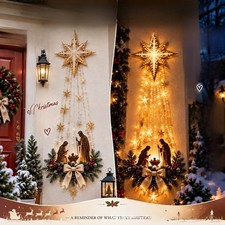 Lighted Nativity Scene Wall Decor Resin Angel Family Christmas  picture