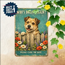 Cute Schnauzer Bathroom Humor Washroom Art Metal Tin Sign Wall Plaque 8x12 picture