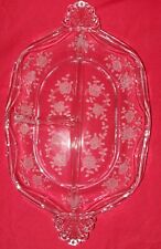 Etched Crystal Divided Relish Plate (Floral) picture