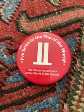 VTG Pre-9/11 World Trade Center Top of the World Observation Deck Pin Button WTC picture