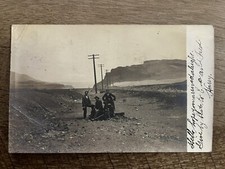 1907 - Men & Train Tracks - Lima, OH Posted Antique Real Photo Postcard RPPC picture