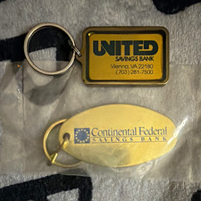 Vintage 1980s VA Bank Keychains United Savings Vienna Continental Federal picture