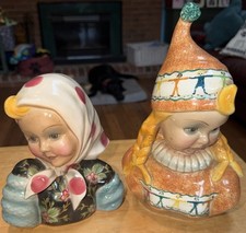 2-Antique ITALY Art Deco Lenci StyeI Russian Girl Porcelain Figurine A. Gennay picture