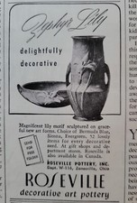 1946 Roseville art pottery Zephyr Lily pattern vase bowl vintage ad picture