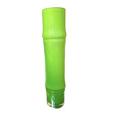 Mid Century Bo Borgström Green Bamboo Vase Green Art Glass Vase 11” Tall Sweden picture