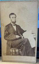 19th Century CDV Seated Photo President Abraham Lincoln by Alex Gardner Wash DC picture