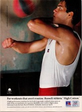Russell Athletic High Cotton Vintage 1989 Magazine Print Ad Mens Activewear picture
