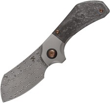 Kansept Knives Pluto Carbon Fiber & Gray Titanium Folding Damascus Knife 3129A3 picture