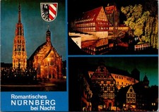 Postcard Romantisches Nurnberg bei Nacht. Divided back. Posted picture