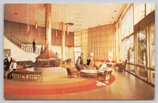 Vintage DIPLOMAT Hotel Hollywood-By-The-Sea Florida Mid-Century Lobby Postcard picture