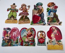 Lot Of 8 Antique Germany Valentine’s Day Card Lot - Some Mechanical - Marked picture