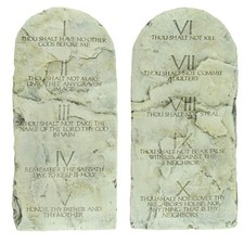 10 Ten Commandments Tablets Cast Stone Tablet Set Christian Gift Home Wall Decor picture