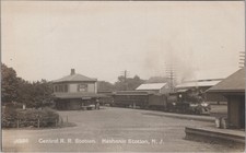 Central RR Steam Train Depot Neshanic Station New Jersey NJ RPPC Postcard picture