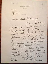 First Lord of the Admiralty, Irish Unionist, MP Sir Edward Carson Signed Letter picture