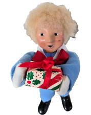 Vintage Byers Choice Boy Carolers in Blue Blonde Hair 1992 Christmas picture