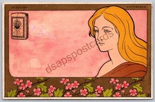 DS1/ Artist Signed Postcard c1910 Henri Meunier Art Nouveau Ad Coffee 203 picture
